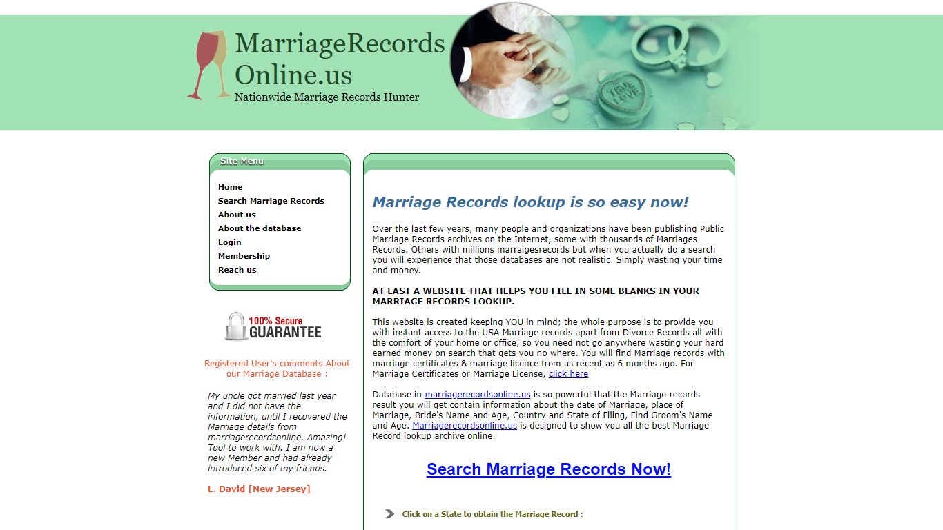 Marriage Records Online, USA Public Marriage Record